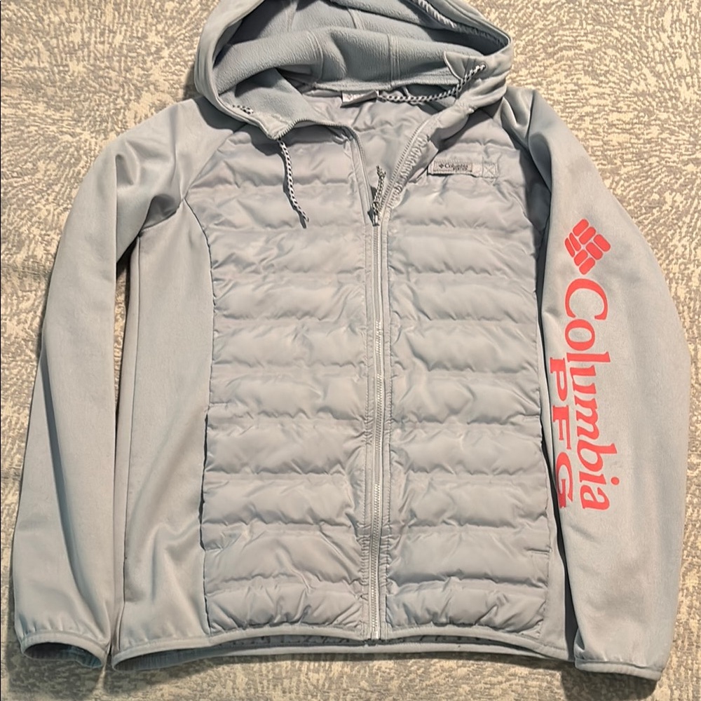 Columbia Pink and Blue Puffer Jacket with Hood